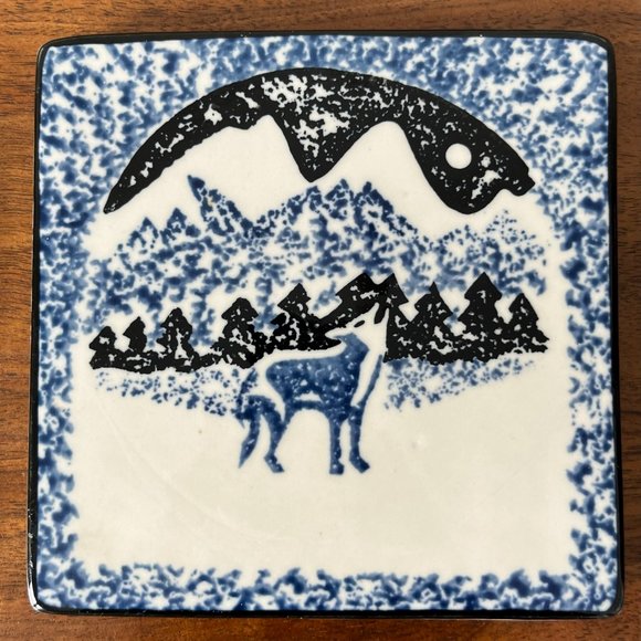 Tienshan Dining 2 Tienshan Folk Craft Wolf Trivets Tiles Vintage